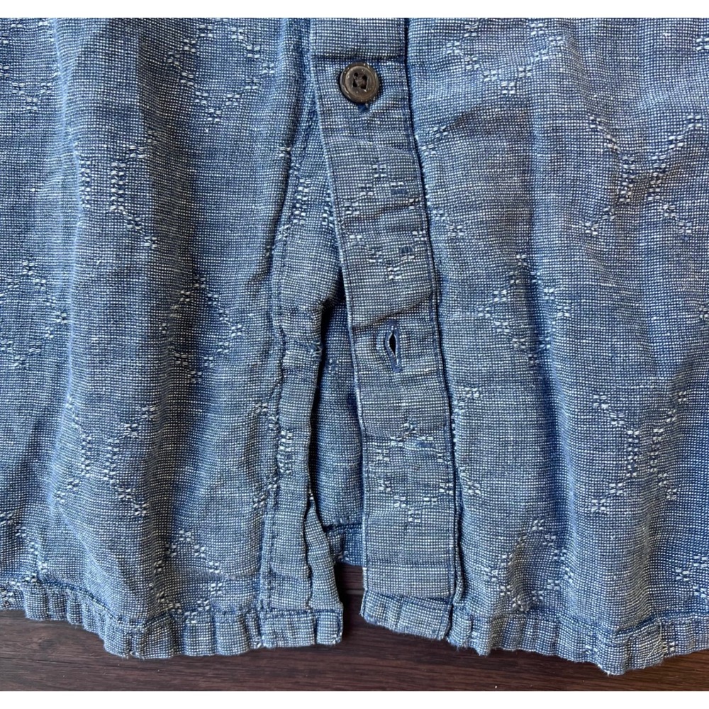 Patagonia Mens Small Blue Hemp Organic Cotton Short Sleeve Dobby Button Shirt - Picture 6 of 8